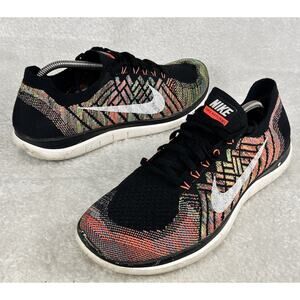 Nike Free RN Flyknit Shoes Mens Size 10.5 Multicolor Black Running 717075-011